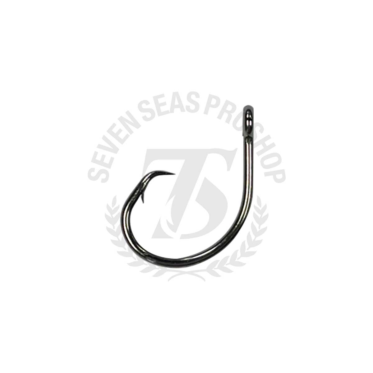 50pcs Size 10/0 Fishing 4x Strong circle hook offset black nickel Bulk Pack  @US