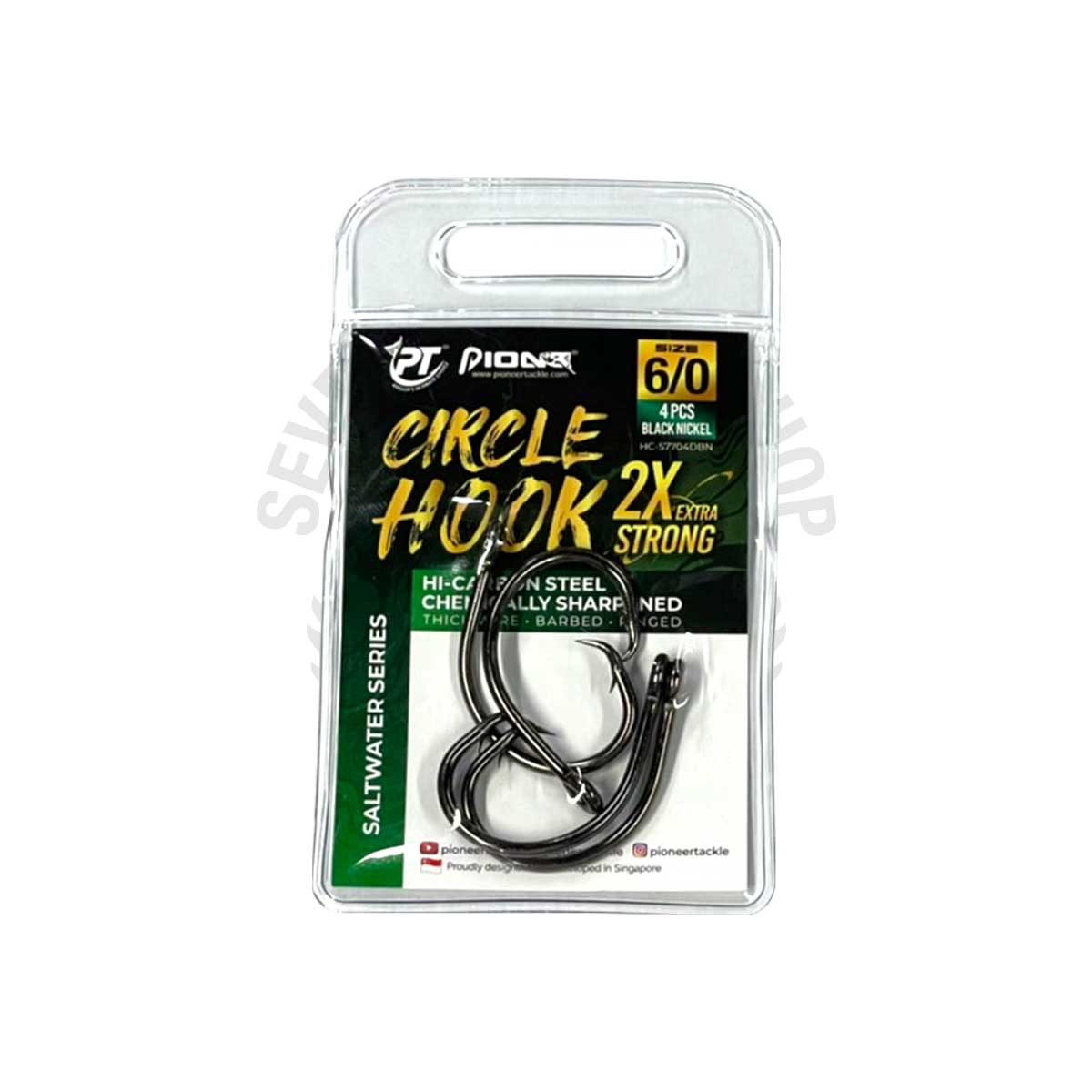 Pioneer Circle Hook 2X Extra Strong HC-57704DBN #6/0 - 7 SEAS