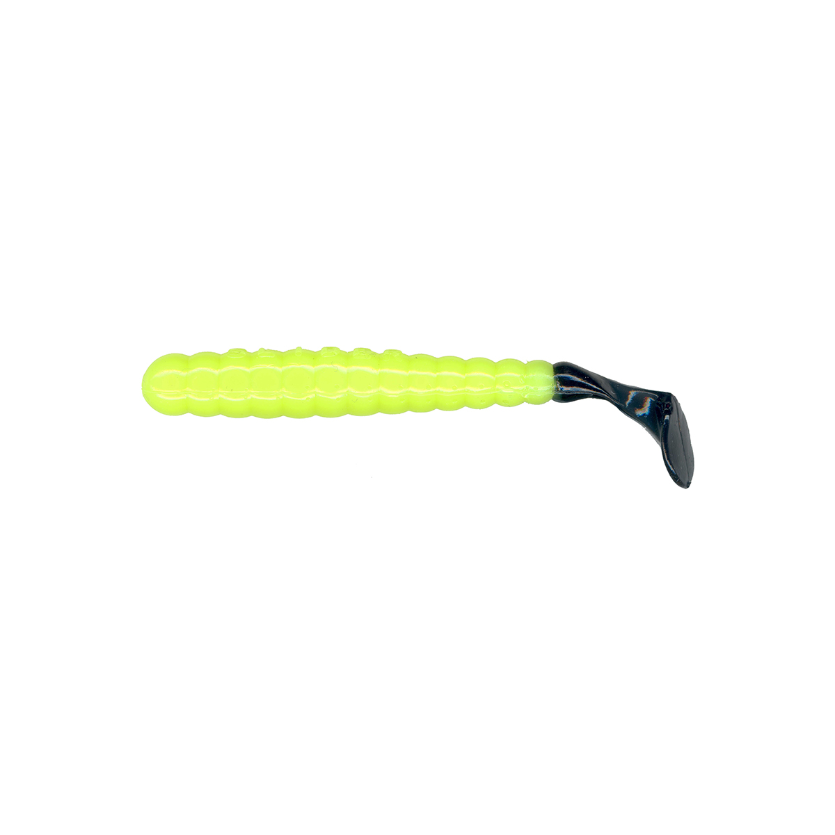 Slider Bass Grub 3 #Creamy Chartreuse/Black Tail SBGF51*หนอนยาง