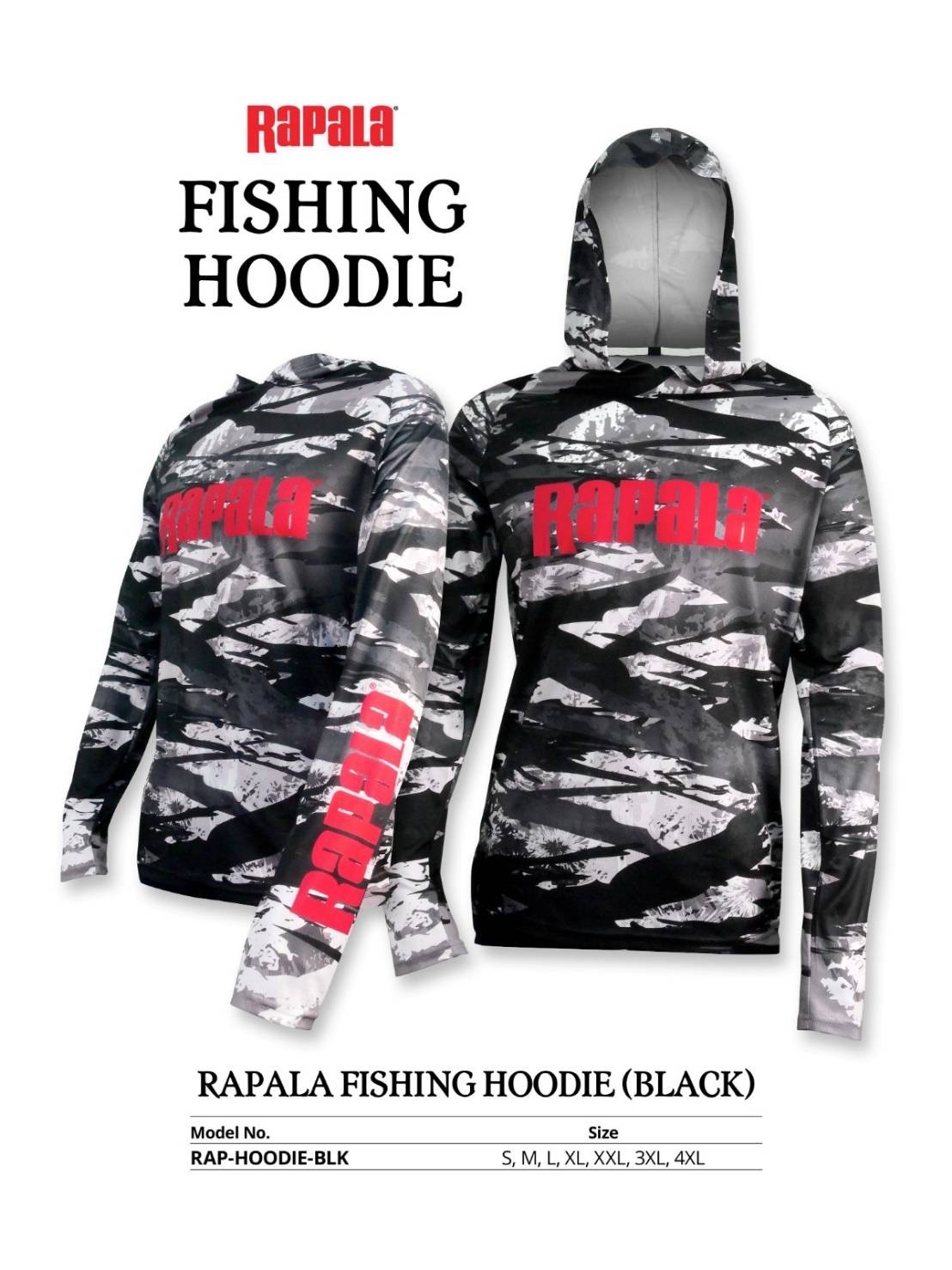 Rapala Fishing Hoodie Black (S)*เสื้อฮู้ด - 7 SEAS PROSHOP (THAILAND)
