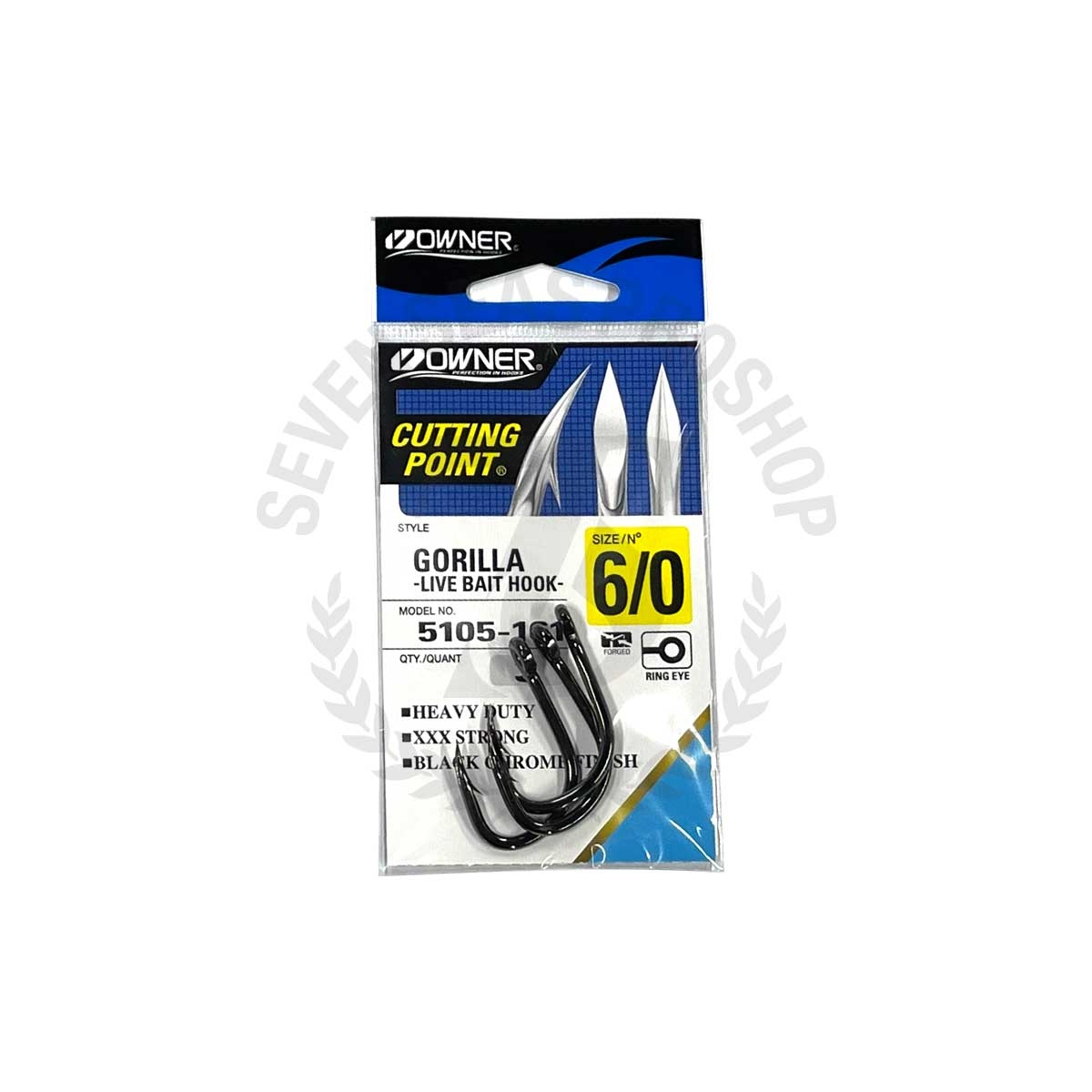 Owner Cutting Point Gorilla Live Bait Hook Size 3/0