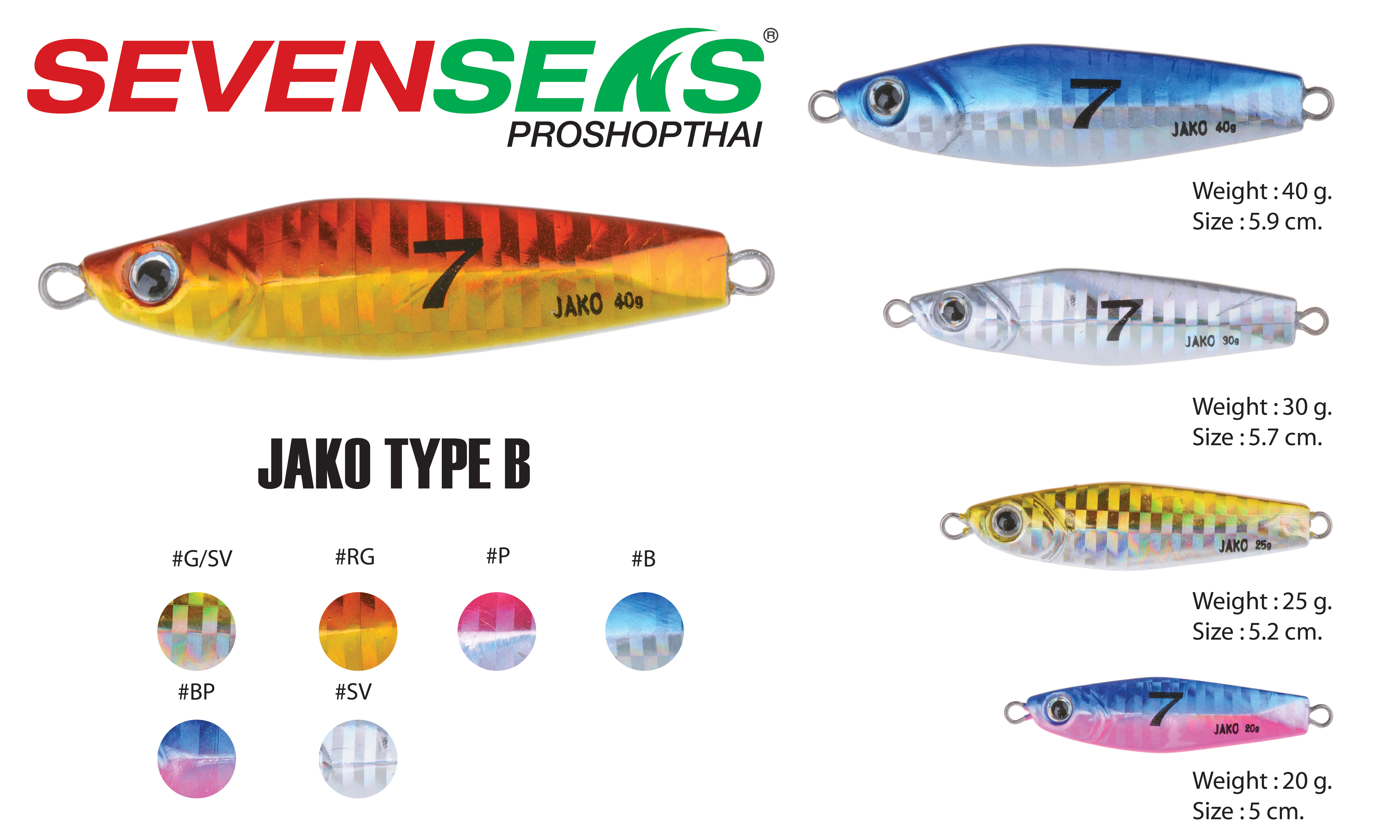 7Seas Jako Micro Jig 25g *Type-B #G/SV - 7 SEAS PROSHOP (THAILAND)