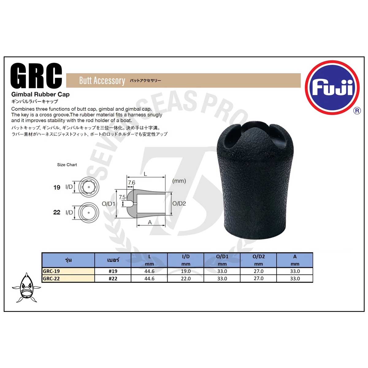 Grc Cap Fuji Gimbal Rubber Cap #GRC-19*ตูดยางสวมคัน - 7 SEAS PROSHOP (THAILAND)