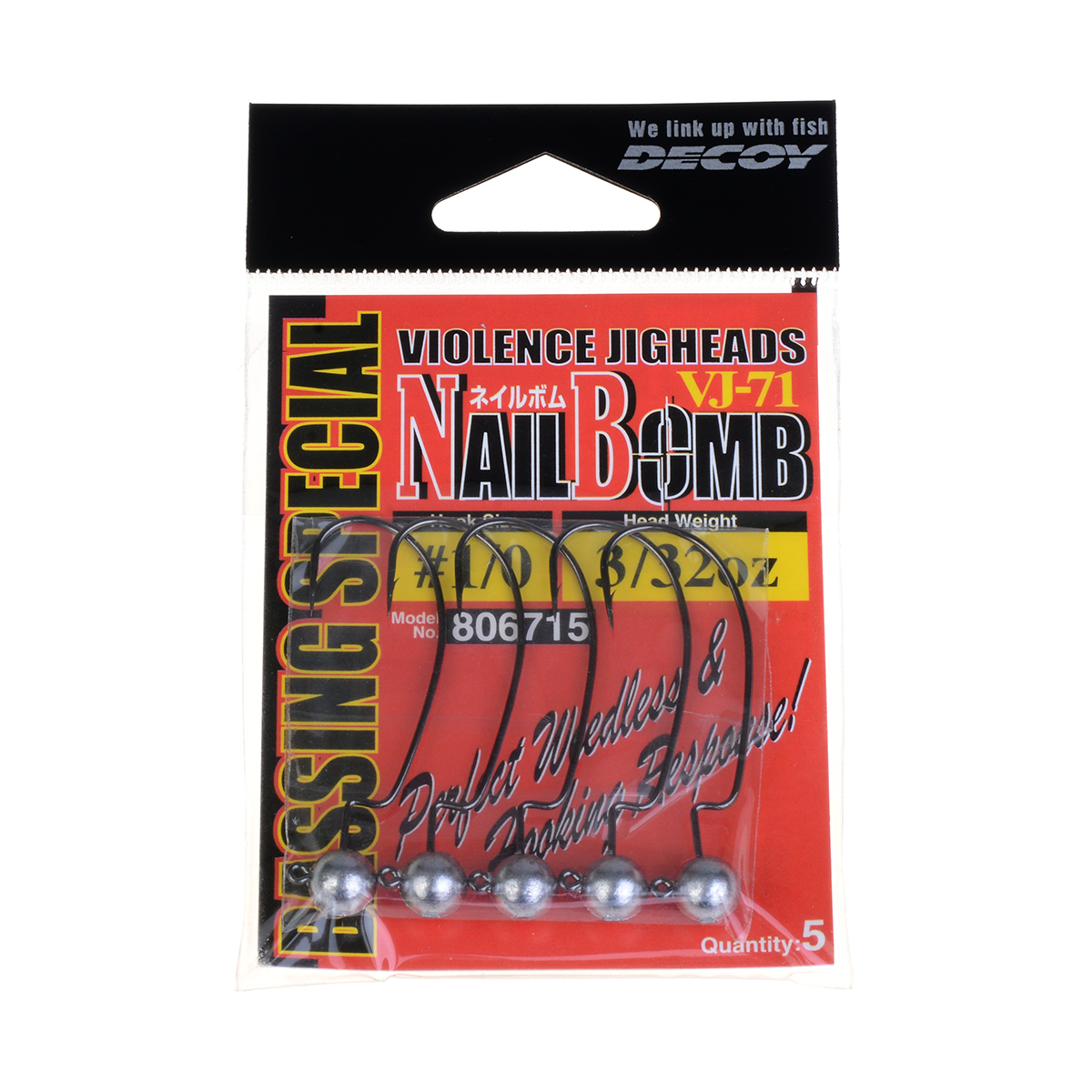 Decoy Nail Bomb VJ71 3/32oz 1/0*เบ็ดหัวจิ๊ก 7 SEAS (THAILAND)