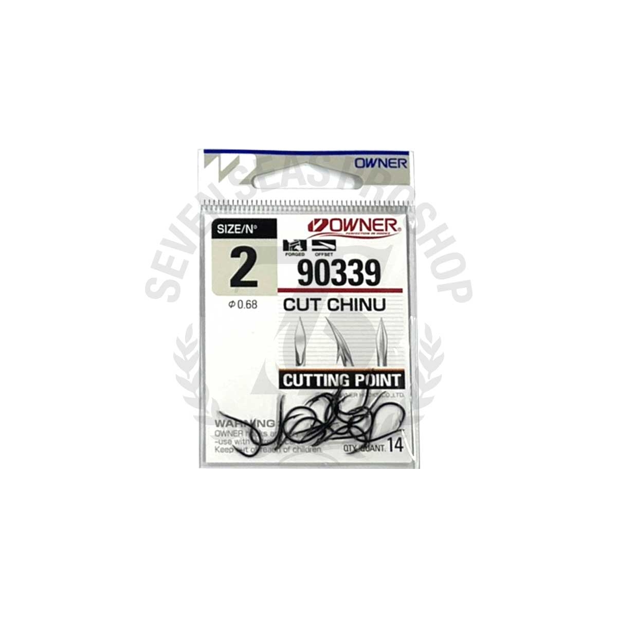 Owner 10344 OH Chinu Needle - Black, Size 9, Rose Shape For Saltwater Fishing