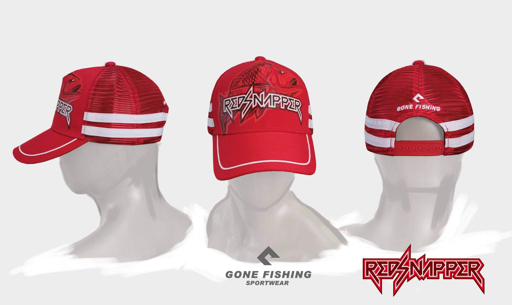 GONE FISHING CAPS RED SNIPER - 7 SEAS PROSHOP (THAILAND)