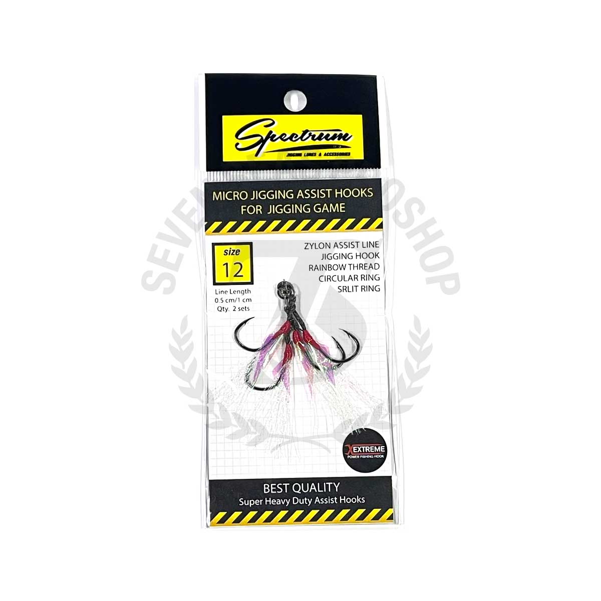Tonnam Spectrum Micro Jigging Assist Hooks Zylon Assist Line 12*เบ็ด