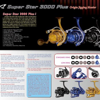 Jigging Master Super Star 3000 Plus #3000H (RED-Silver)*รอกสปินนิ่ง - 7  SEAS PROSHOP (THAILAND)